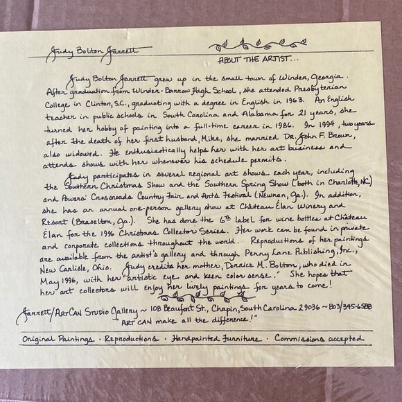 Vintage Winter Welcome by artist Judy Bolton Jarrett 1996, print 24/250, signed - Picture 9 of 16